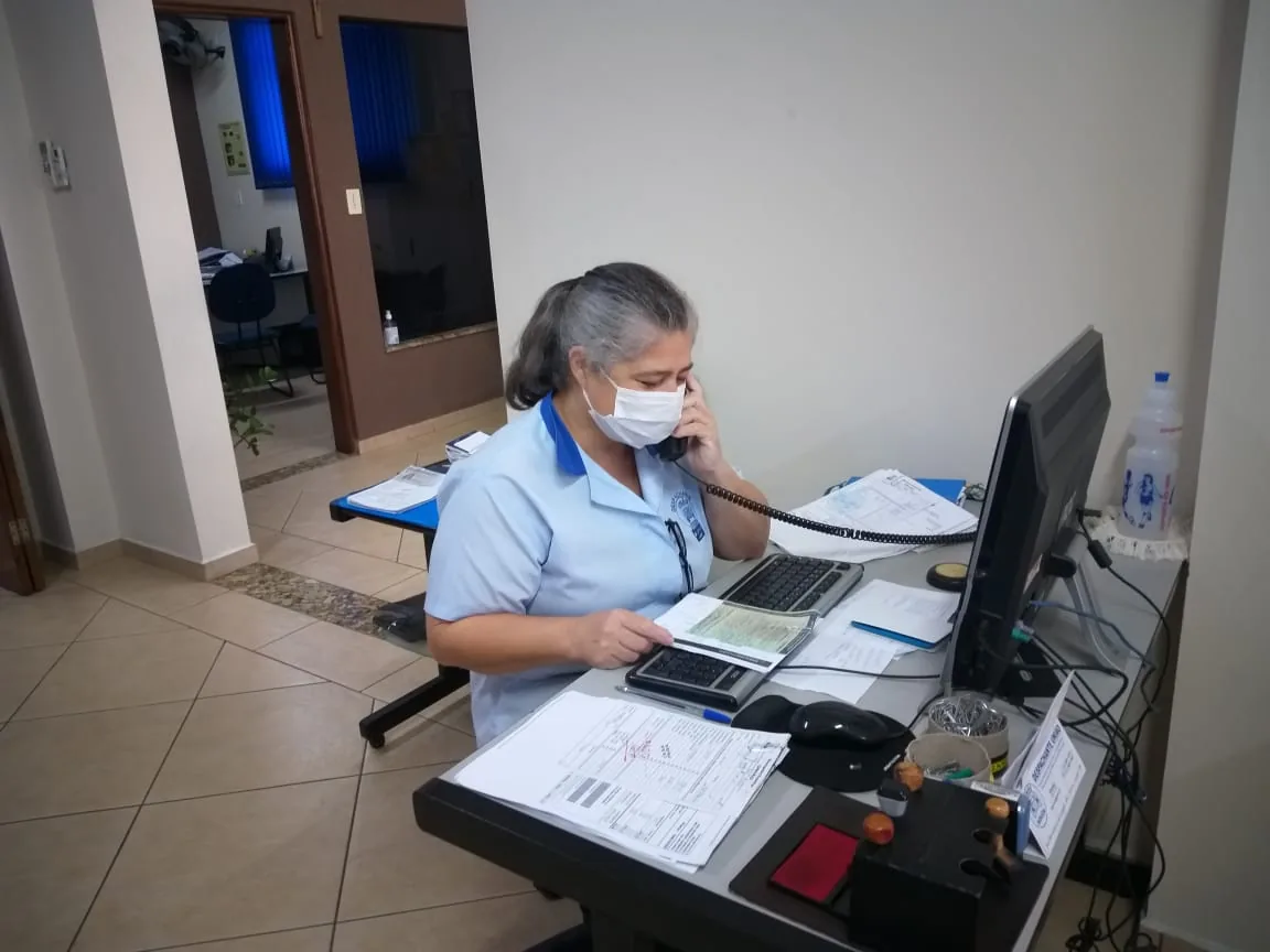 Interior do escritório da Despachante União Souza